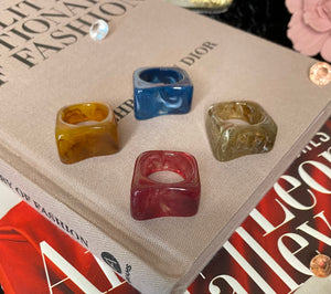 Jewel Toned Ring Set