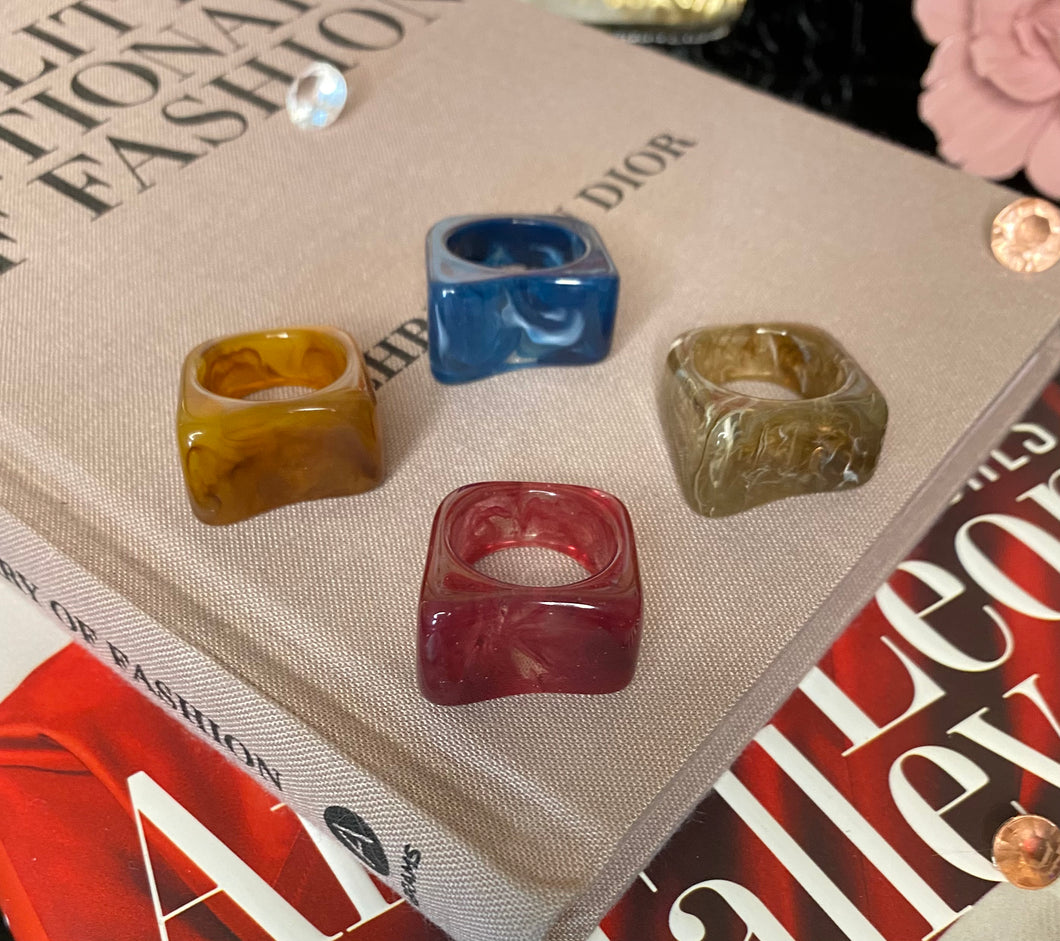 Jewel Toned Ring Set