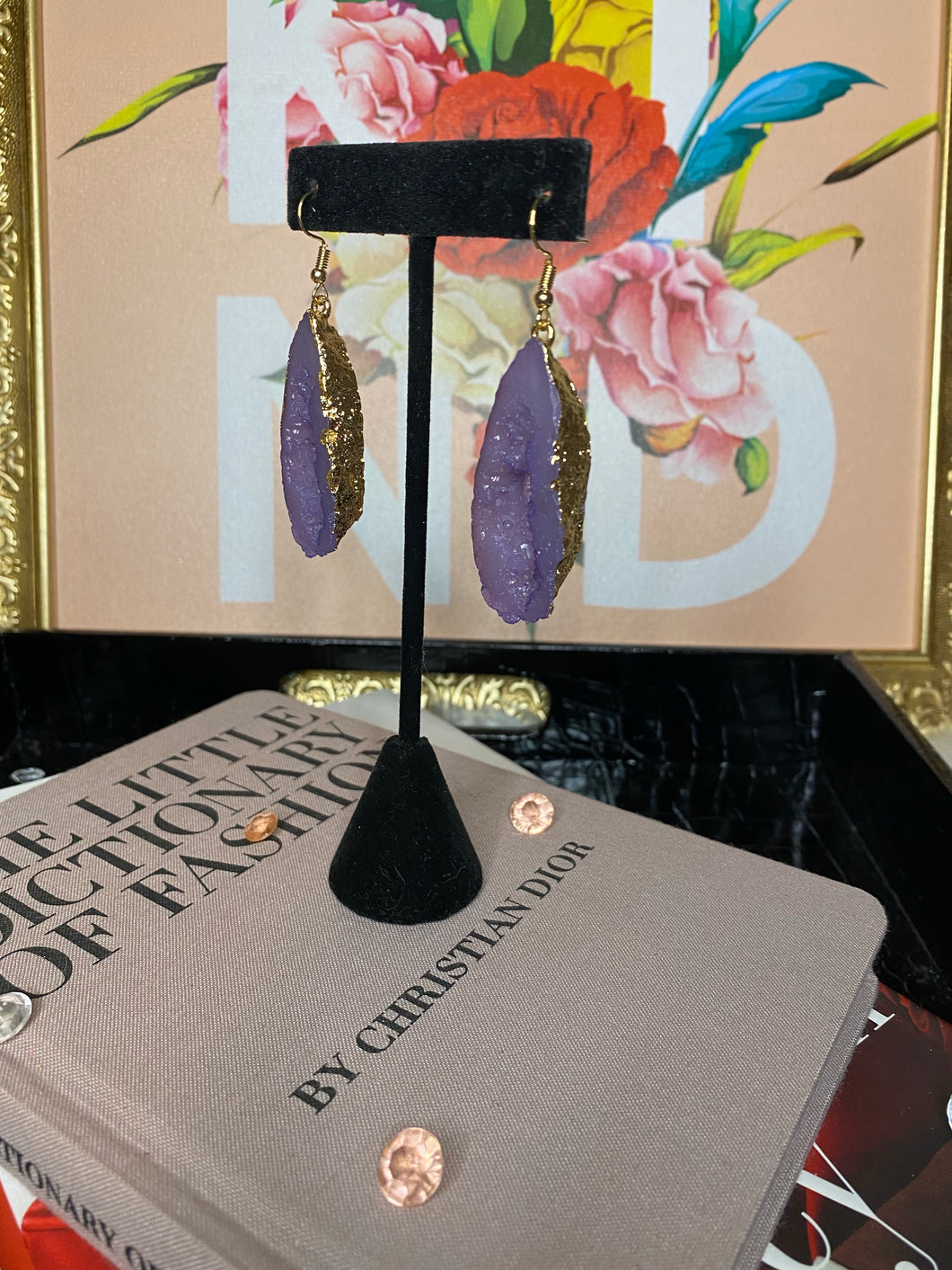 Geode Earrings (lavender)