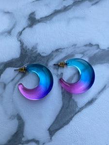 Blue Lucite Hoops