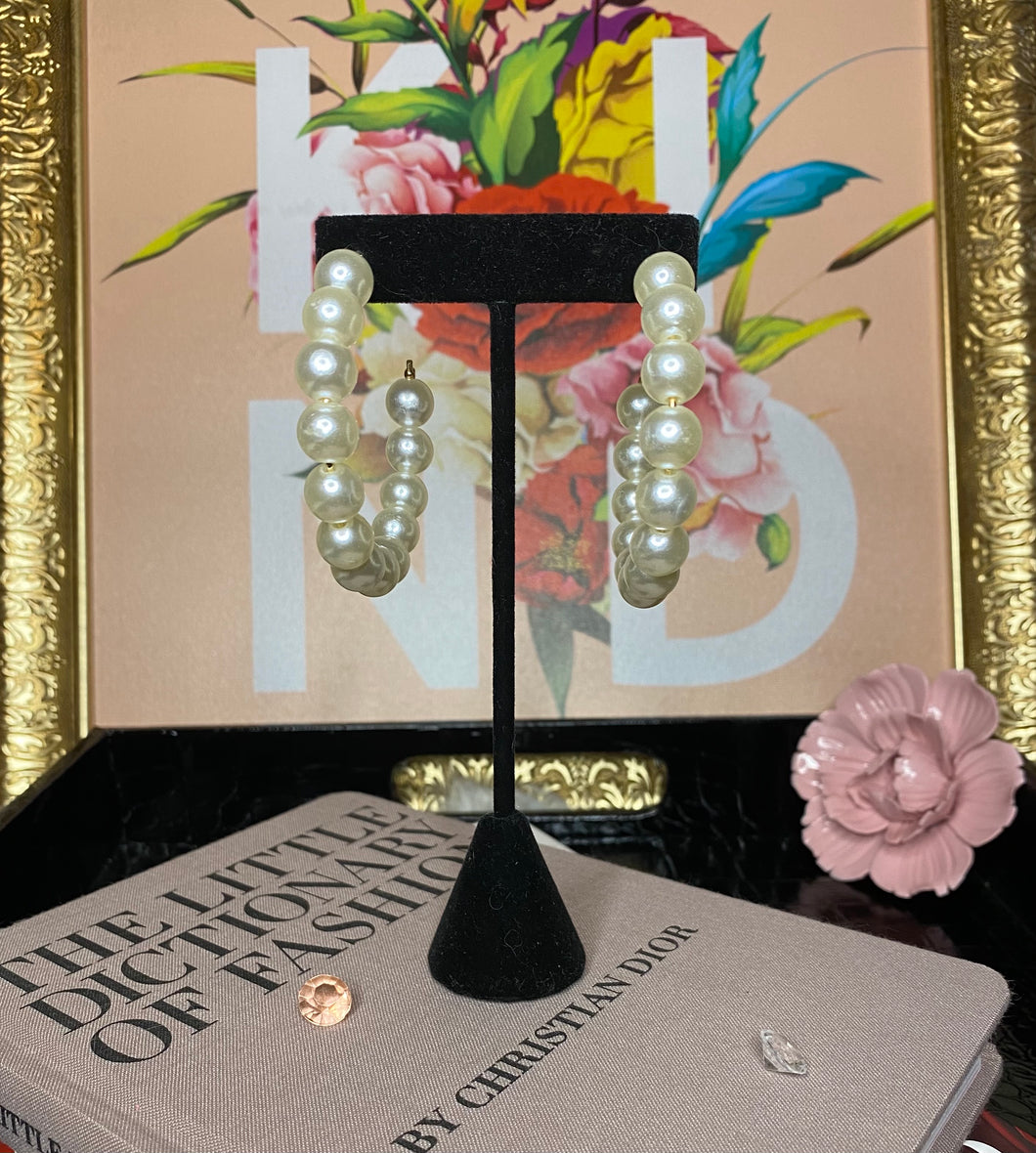 Pearl Hoops  (medium)