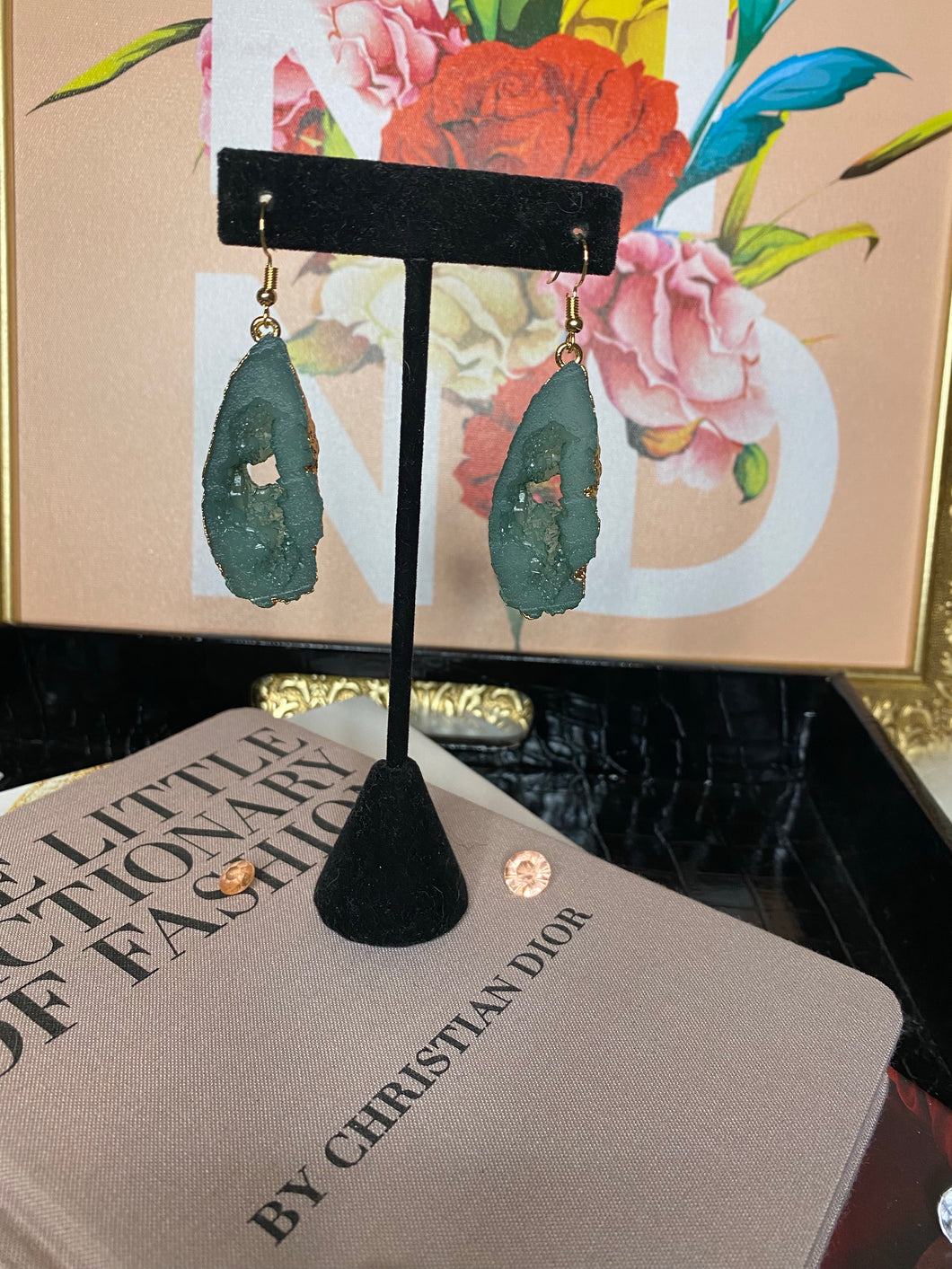 Geode Earrings (sage)