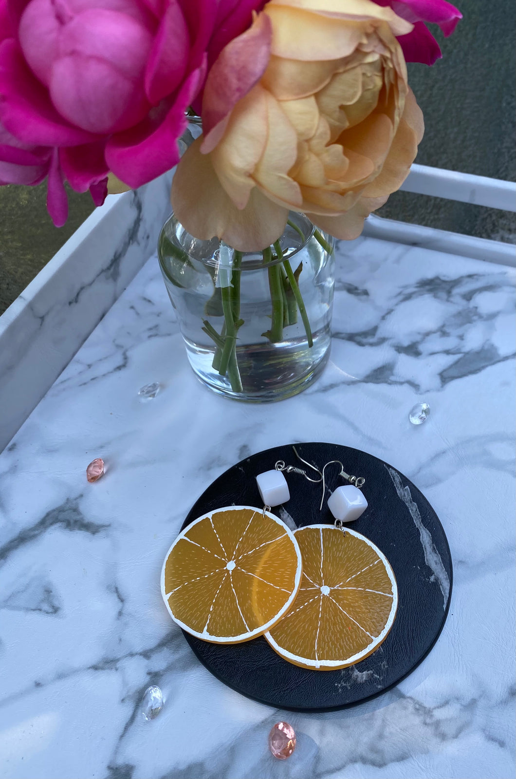 Orange Drop Earrings