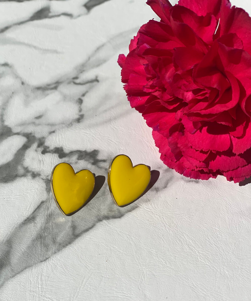 Yellow heart earrings
