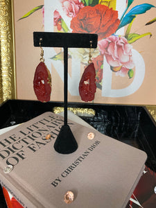 Geode Earrings (wine)